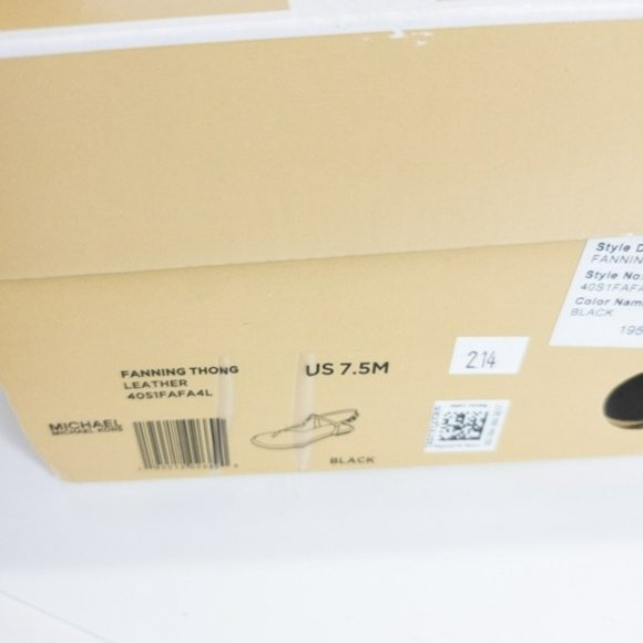 Michael Kors Fanning T Strap Flat Sandals Black -7.5 - Picture 5 of 5